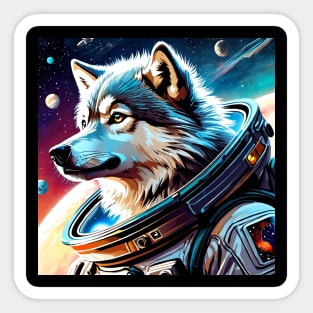 Wolf in Space Sticker